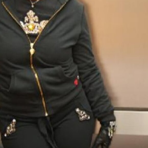 TWISTED HEART AMERICA 3 PIECE SWAVORSKI CRYSTAL Y2K RARE GRAIL VINTAGE MCBLING - Picture 2 of 10